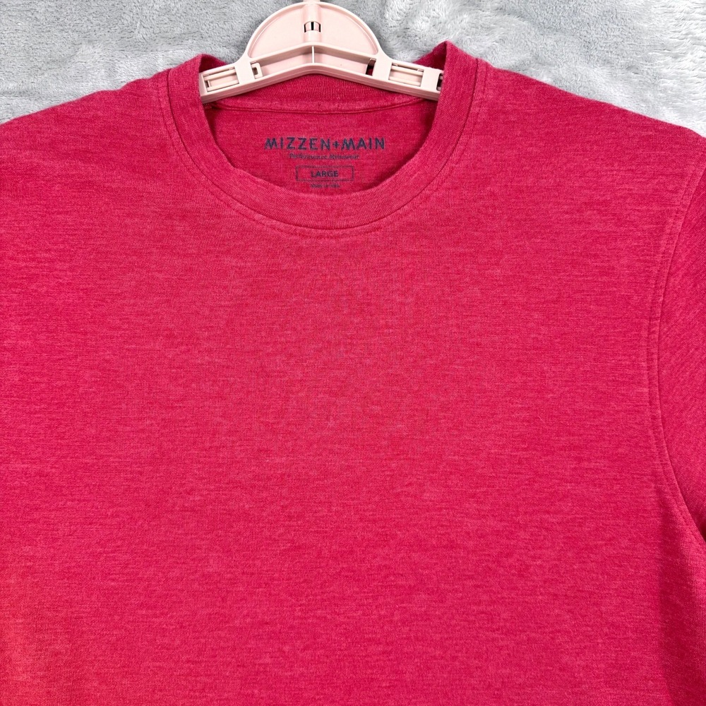 Mizzen & Main Sweater Mens Large Red Fairway Crewneck Pullover Long Sleeve Shirt